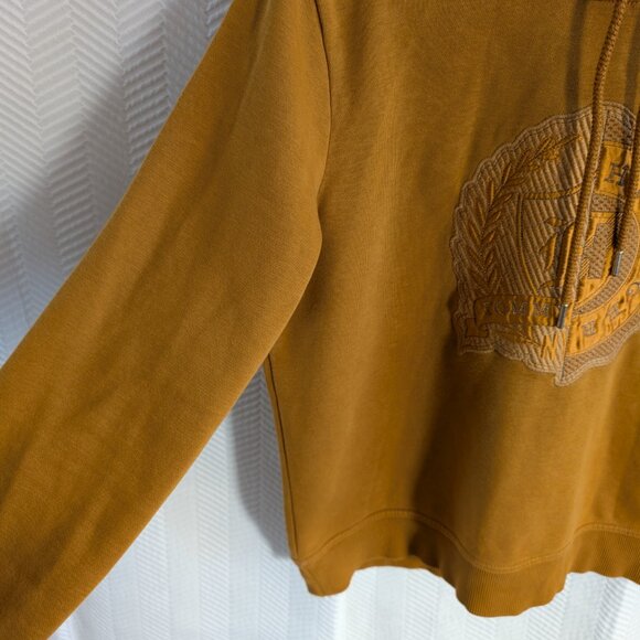 Tommy Hilfiger Mustard Goldenrod Crest Logo Hoodie Small Embroidered Emblem - Picture 5 of 10